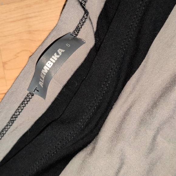 Black and Gray Striped Two-Piece Set - Picture 2 of 4